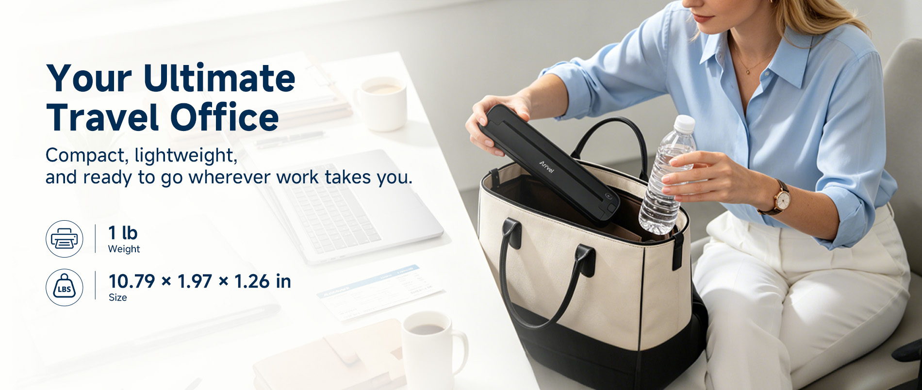 Lightweight portable printer for travel and business trips