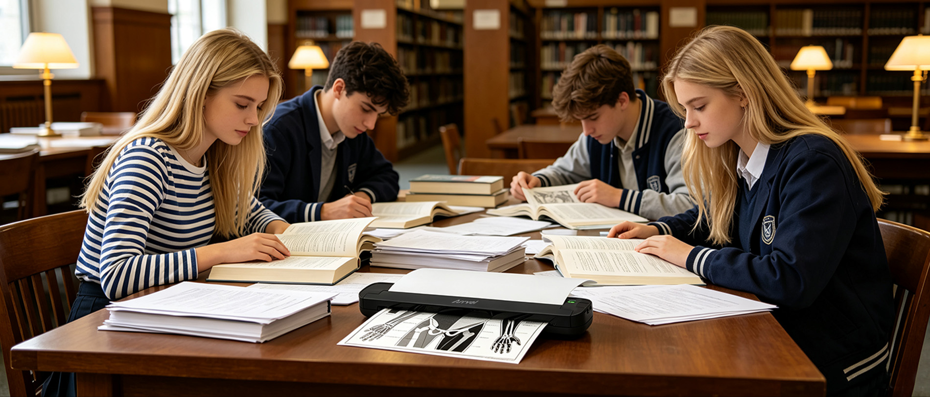 Portable printer for students school homework and study